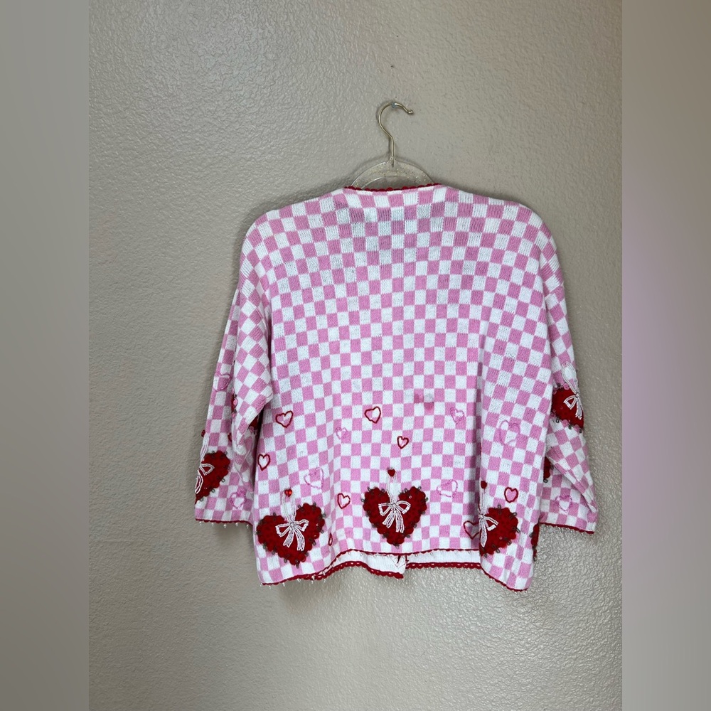 Design Options By Philip & Jane Gordon VTG Valentines Day Cardigan RARE Size S - Picture 3 of 15